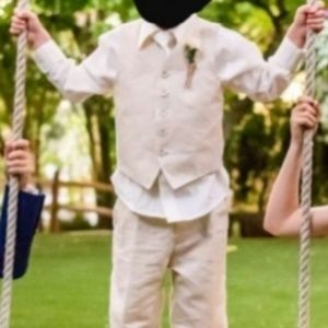 3 Piece Tan/Ivory Suit Size 4